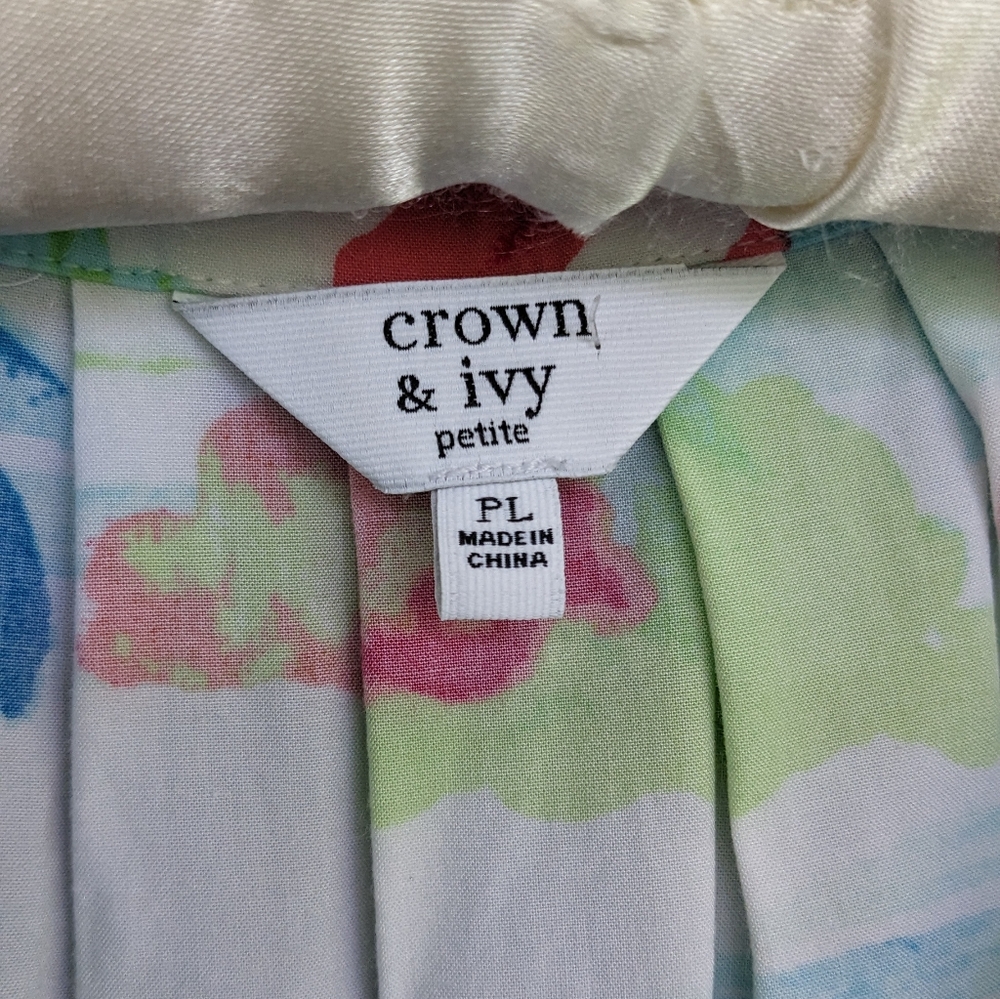 đź”´ CLEARANCE Crown & Ivy Beach Tropical Whimsy Print Sleeveless Blouse - Picture 5 of 5